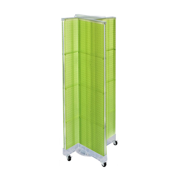 Pinwheel Pegboard Floor Display on Wheeled Base. Panel Size: 16''W x 60''H